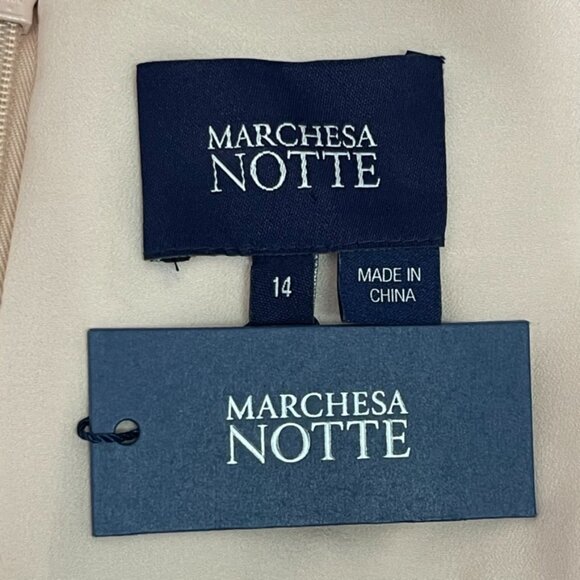 New Marchesa Notte Women's Blush Pink Maxi Dress Evening Gown Size 14 - Picture 12 of 14